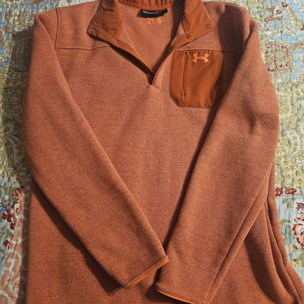 Under Armour Burnt Orange Quarter-Zip Pullover with Chest Pocket